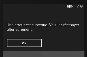 Erreur en français sous Windows Phone